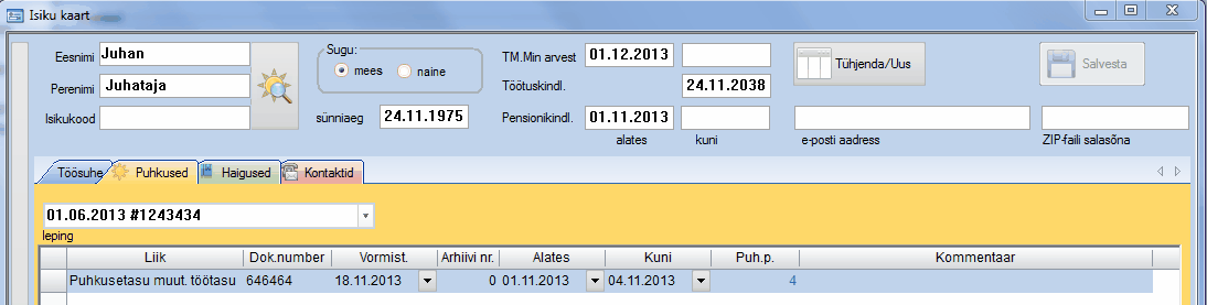 tootaja kaart 20